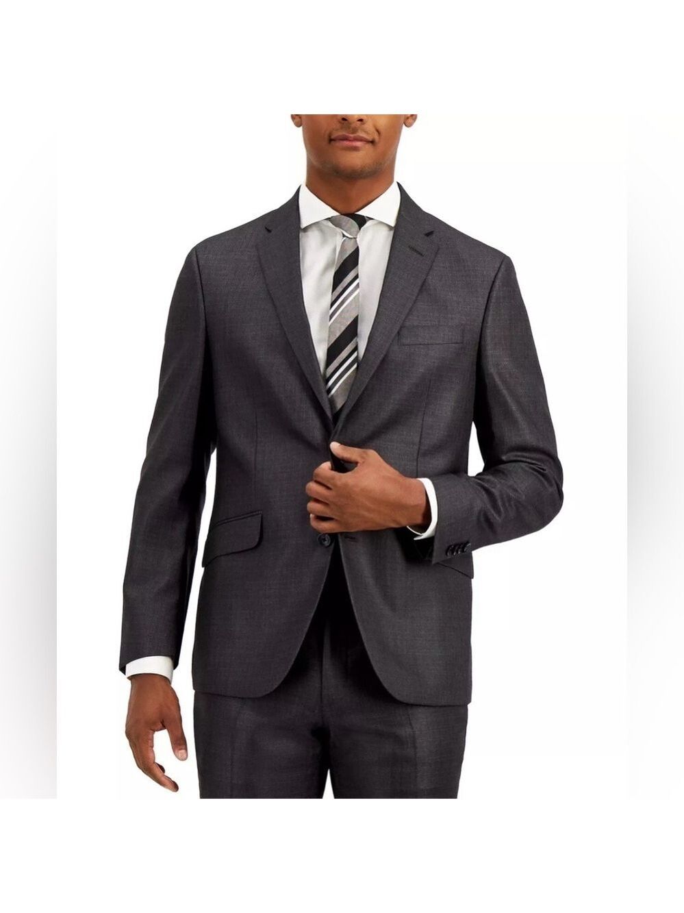 Kenneth Cole Reaction Men's Blazer Suit Jacket Sport Coat Gun Metal Grey 42S